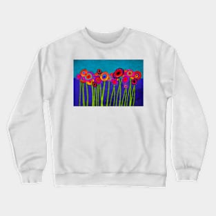 Flower Power Sixteen abstract flowers art Crewneck Sweatshirt